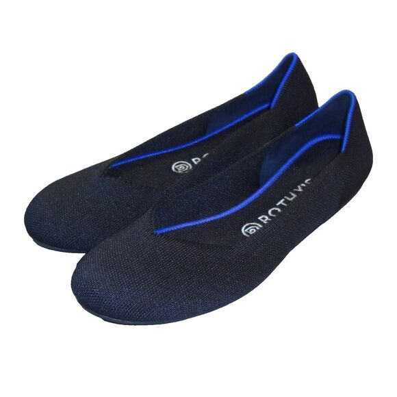 NEW! Rothy’s The Flat Black Round Toe Slip-On Ballet Flats Size 9 - Picture 2 of 9